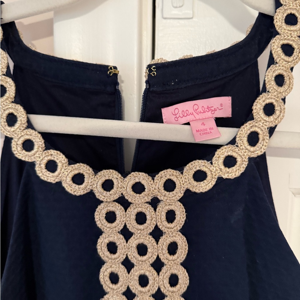 Lilly Pulitzer Black and White Embellished Sleeveless Tank Top